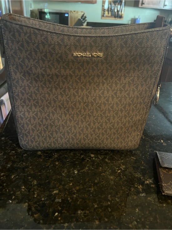 Michael Kors Handbags - Michael Kors Gray Signature Monogram Messenger Bag